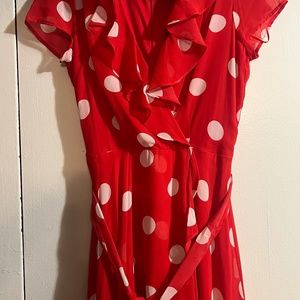 Gorgeous Polka Dot Flowy Red dress